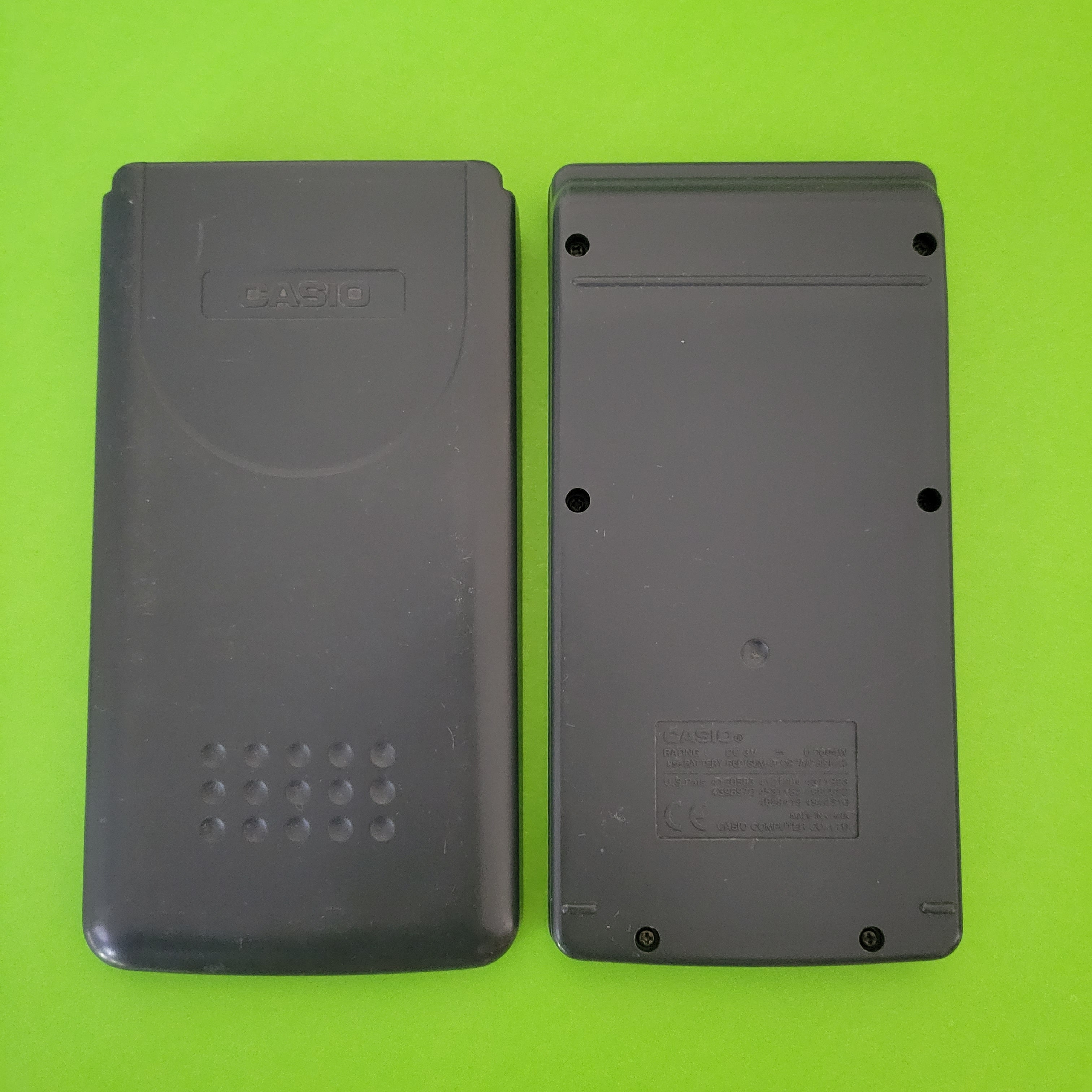 An image of the back of a Casio fx-250HC scientific/engineering calculator